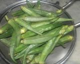 A picture of step 1 of Achari Bhindi.