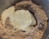 A picture of step 2 of Choco lava cake in appe pan.