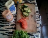 A picture of step 1 of Egg and vegetable sandwich.