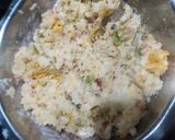 A picture of step 8 of Chole ragda with potato pattice.