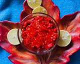 A picture of step 2 of Kolhapuri Red Thecha.