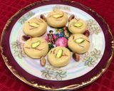 A picture of step 6 of Kesar Mawa Peda.