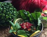 A picture of step 1 of Spinach Tabbouleh.