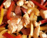 A picture of step 3 of Vickys Chorizo & Chicken Risotto, GF DF EF SF NF.
