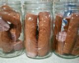 A picture of step 5 of Spicy pickled keilbasa and mushrooms.