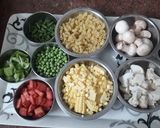 A picture of step 1 of Cheese loaded veggies.