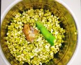 A picture of step 1 of Ram laddu (Moong dal pakoda / laddu).