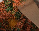 A picture of step 3 of Carrot top and red lentil dal - vegan.