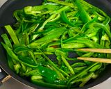 A picture of step 2 of Japanese Sweet Green Pepper Fry.