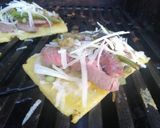 A picture of step 3 of Open steak polenta sandwich with asparagus and horseradish.