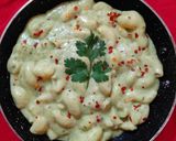 A picture of step 6 of Desi Pesto Macaroni.