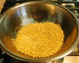 A picture of step 3 of Ven Pongal (khara Pongal).