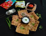 A picture of step 4 of Veg Paneer stuff Lifafa Paratha for tiffin box.