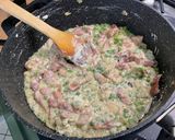 Une image de l'étape 12 de Torsades rouges au lard, petits pois et Boursin®️.