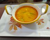 A picture of step 3 of Dahi and green chilli taro curry.