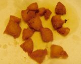 A picture of step 2 of Chili idli fry with leftover idlies.