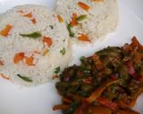 A picture of step 4 of White rice with beef & veggies sauce.