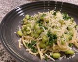 A picture of step 5 of Edamame Lemon Pasta.