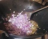 A picture of step 5 of Besan wali bhindi,Masoor dal.