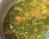 A picture of step 3 of Kathiyawadi style Dill leaves curry (suva bhaji nu shaak).