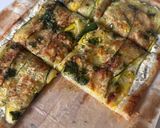 A picture of step 9 of Zucchini (Courgette) Tart with Lemon Ricotta and Basil Olive Oil.