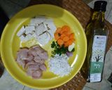 Foto langkah ke 1 dari resep MPASI Tim ayam lengkap.