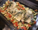 Une image de l'étape 11 de Filets de julienne au thym frais, courgette et poivron rouge.