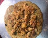 A picture of step 5 of Multigrain sprout paneer grilled wrap.