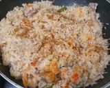 A picture of step 3 of Chicken polaw.