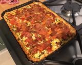 Une image de l'étape 10 de Tarte aux courgettes, tomates, lonzo crème de basilic et épices.