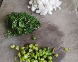 A picture of step 1 of Kaccha chivda.