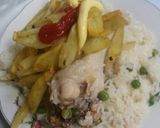 Foto del paso 6 de la receta: Pavo con arroz, papas fritas y algo más