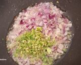 A picture of step 1 of Matar masala dry.