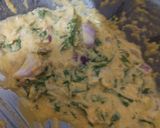 A picture of step 1 of Kaju palak pakore.