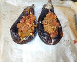A picture of step 7 of Imam Bayildi or Turkish stuffed Eggplants with Cheese.