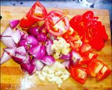 A picture of step 1 of Paneer curry.