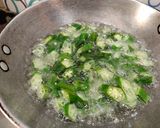 A picture of step 2 of Bhindi Masala.