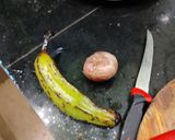 A picture of step 1 of Veggies chilli besan fry.
