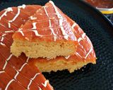 A picture of step 4 of Eggless caramel cake.