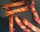 A picture of step 6 of Bacon crust with baked egg ponds.