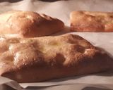 A picture of step 9 of Mini Focaccia with Unrefreshed Sourdough Starter.