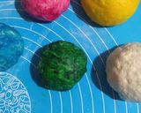Foto langkah ke 3 dari resep Wool Roll Bread Rainbow(Tanpa telur).