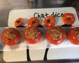 Une image de l'étape 4 de Tomates farcies au pecorino et farce maison (porc,moutarde,curry…).