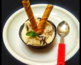 A picture of step 12 of Tender Coconut Ice-cream With Chocolate Bowl.