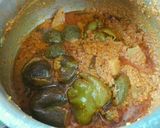 A picture of step 4 of Vangi shimla mirch masala bhaji.