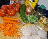 Foto del paso 1 de la receta: Merluza en salsa de la huerta