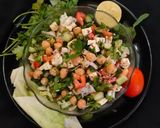 A picture of step 2 of Chickpea salad in 10 minutes.