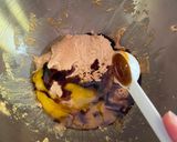 A picture of step 3 of M&Ms chocolate cookies.