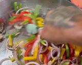 A picture of step 2 of Pork Fajitas with Vegetables.