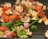 A picture of step 4 of Roasted Chicken with Grilled Veggies 😋.